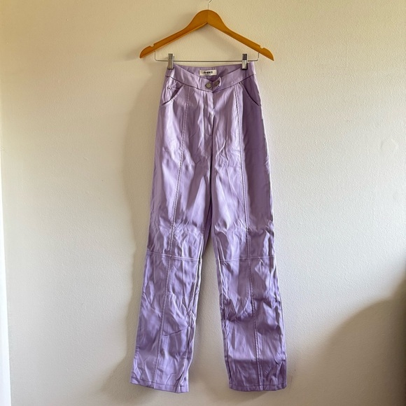 4th & Reckless Tropez Faux Leather Lilac Trouser Pants size XS - Picture 7 of 12